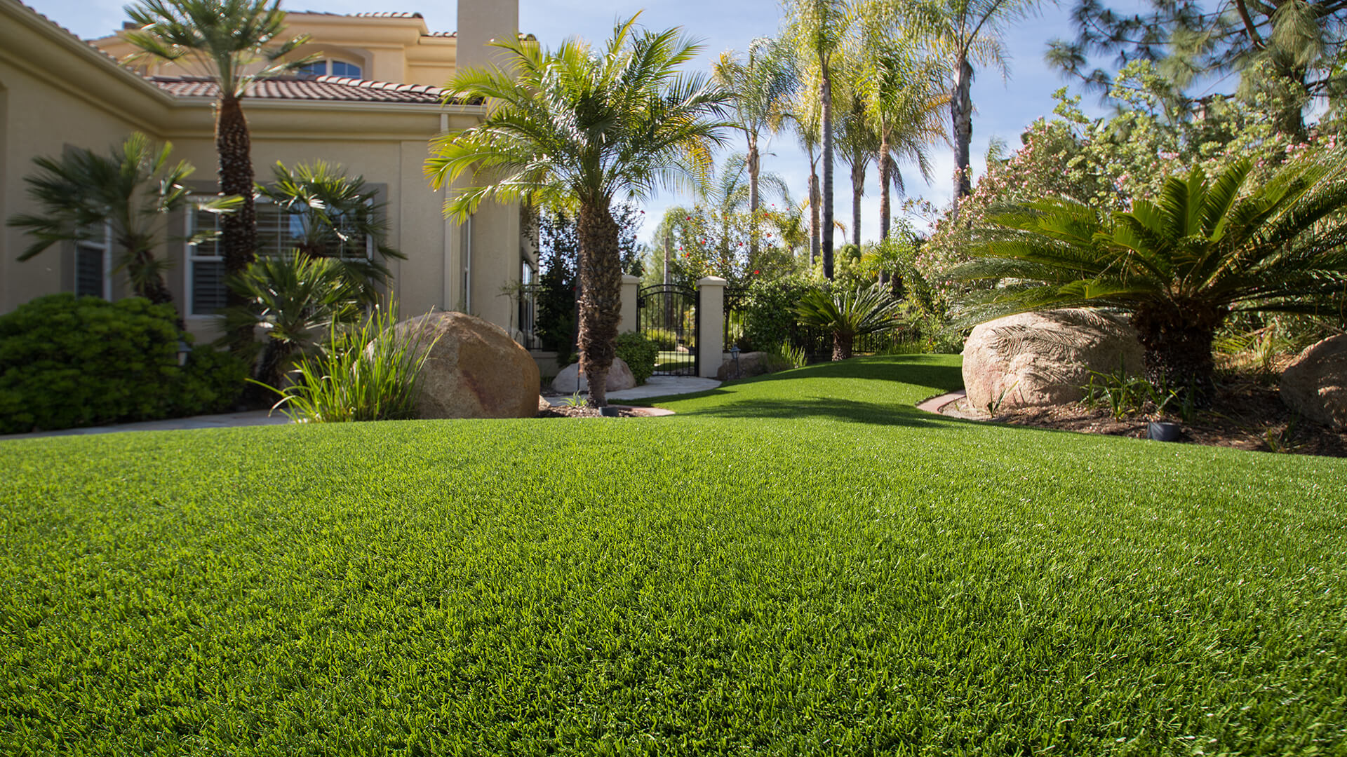 residential artificial turf installation