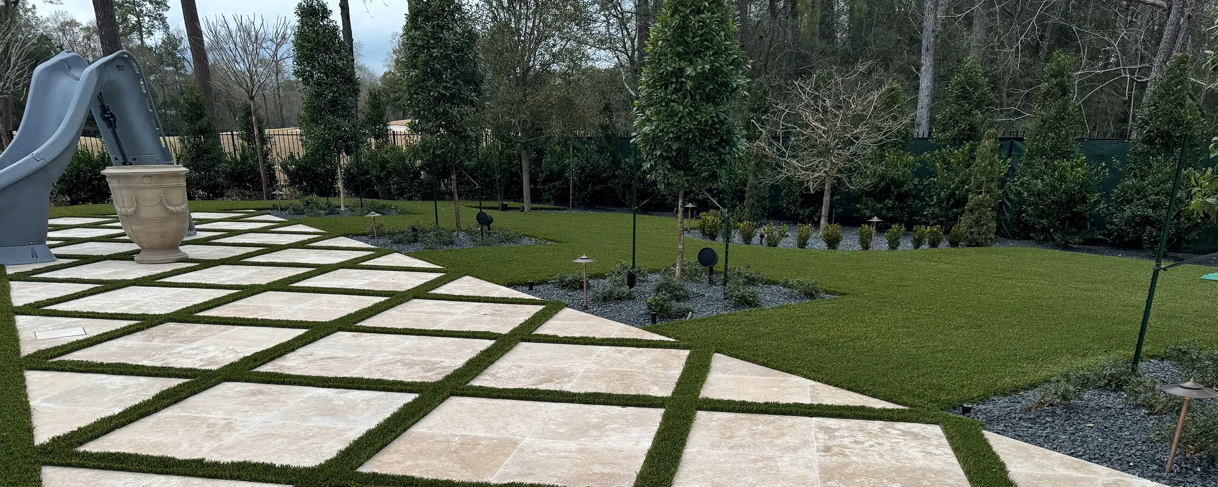 residential artificial grass lawn